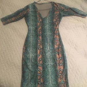 Bodycon snake party dress